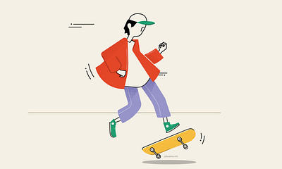 Skate boy app branding design flat illustration graphic design il illustration ui ux vector