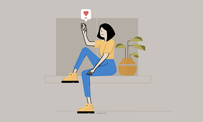 Social media girl app branding design flat illustration graphic design illustration ui ux vector