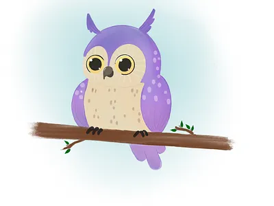Owl art childrenillustration creative design digitalart digitaldesign graphic design graphics illustrate illustration procreate ui