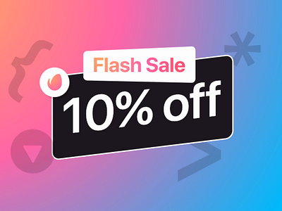 Flash Sale Banner after effects animation banner branding design dynamic emoji envato flat gradient graphic design illustration logo motion graphics pixfort sale themeforest ui web design website builder