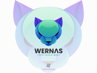 WERNAS artnivorastudio branding cat colorful danger design gradient graphic design illustration logo logo awesome logo inspiration modern simple strong technology vector wildcat