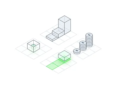 Isometric grid design iconography illustration isometric outlines perspective skew