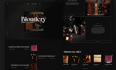 Blondery | UI/UX Landing page Pt.1 agency branding cakes cookies design graphic design illustration landing page logo mobile responsive restaurant ui uiux ux vector web design