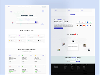 JobHub design landing page ui ui ux ui design uidesign ux
