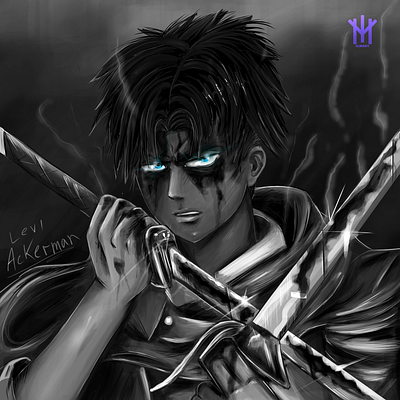 Levi Ackerman adobe anime artwork attackontitan character digitalart digitalillustration drawing fanart illustration levi leviackerman manga photoshop shingeki no kyojin sketch