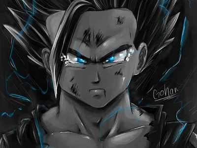Gohan adobe anime art artwork brush character dbz digital illustration digitalart dragonball dragonballz drawing fanart gohan gohanssj2 illustration manga photoshop sketch