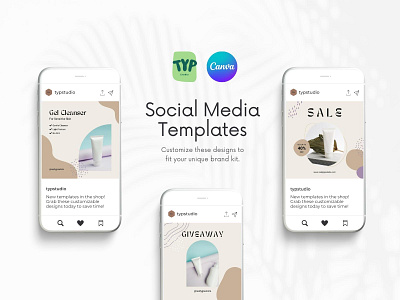 Canva Skincare Social Media Templates canva design feed free graphic design hygiene instagram modern product skincare templates