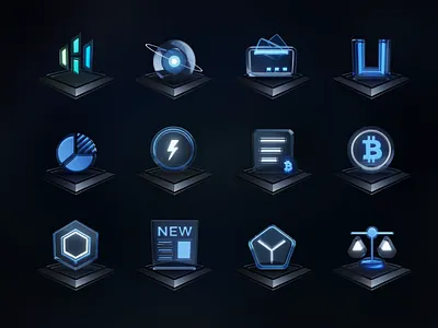 Blockchain 3D Icon 3d blockchain btc exchange icon logo