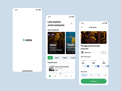 Evenia - Event App UI Kit apps event mobile mobile apps search event ui design uidesign uikit userinterface ux design uxdesign