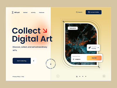 NFt.art branding landing page nft nft.art ui uiux web website