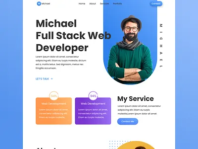 Portfolio landing page landing page minimal online work example personal portfolio resume self promotion user interface web design website