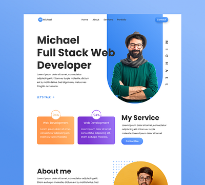 Portfolio landing page landing page minimal online work example personal portfolio resume self promotion user interface web design website