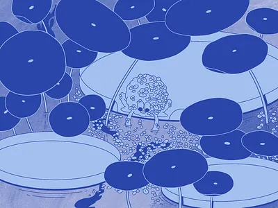 Clover Boy 🍀 clover design duckweed fish illustration lilypad outdoors plants pond water