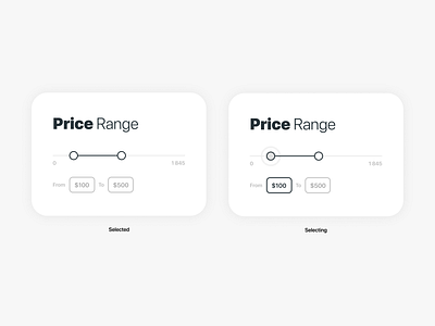 Price Range Slider Design clear design flat hover mobile modern price price range price range slider pricer range select selector slide slider ui uidesign uiux ux white