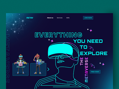 Metaverse Landing Page Hero Concept (Update) figma graphic design landing page metaverse nft ui ux