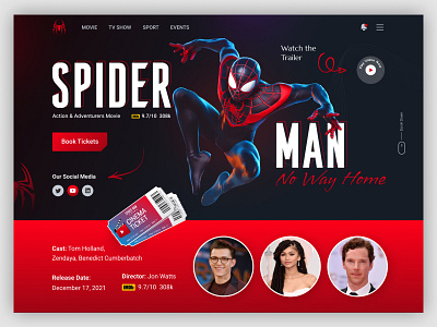 Movie Ticket Booking (Spider-Man: No Way Home) booking booking app cinema cinema app cinematic cpdesign creativepeoples film landing page marvel studios movie movie ticket movie ticket booking spider spider man spider man: no way home ticket booking ticket booking website trending web design