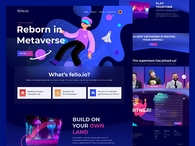 Metaverse Landing Page app blockchain crypto design meta meta verse metaverse mobile sandbox ui ux web website