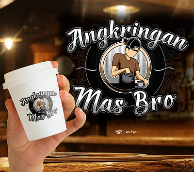 Logo For '' Angkringan Mas Bro '' coffee shop advertising background barista beverage breakfast business cafe cappuccino coffee coffee maker coffee shop design drink espresso food graphic design illustration logo mug restaurant