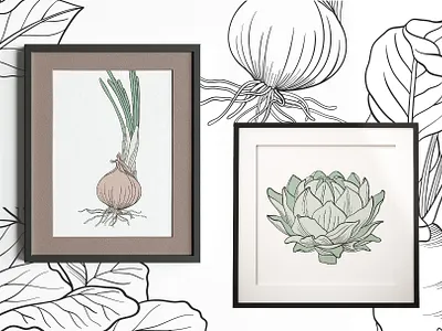 Pattern Design - Kitchen Vegetables adobe draw adobe illustrator design drawing illustration ink pattern design poster vector vegetables