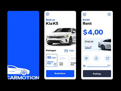 CARMOTION – Premium Car Rental App app car carsharing interface kia rental ui