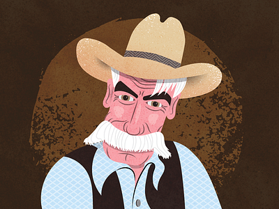 Sam Elliott adobe illustrator big lebowski bowling coen bros cowboy cowboy hat handle bar mustache illustration jeff bridges john goodman mustache narrator old west sam elliott the coen brothers the dude vector