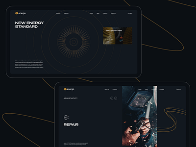 GT Energo - About company black branding clean design electric energy factory figma orange power thermal power ui ux web