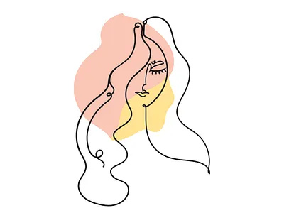 Woman abstract one line woman branding girl illustration logo
