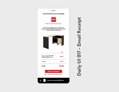 Daily UI 017 - Email Receipt 017 app bureau but commande confirmation daily ui 017 dailyui delivery design desk email receipt graphic design livraison mail order ui