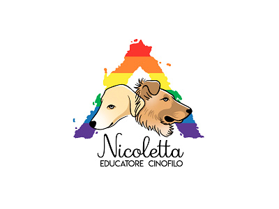 N Dogtrainer animal dog logo pet rainbow trainer