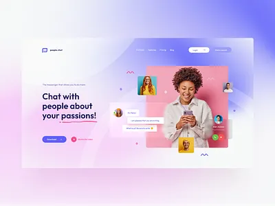 People Chat - Concept shots chat colours design graphic design header homepage landing people poland site studio ui ui design ux ux design web web design webdesign website www