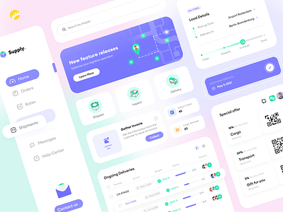 Logistic Web Application application color dashboard delivery design invoice location logistic map minimal ship shipment system tracking transportations truck ui uiux ux web app