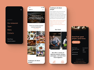 Mobile version - Restaurant Figma UI Template (for sale) bar creative market design figma figma file figma template for sale mobile mobile design pub restaurant template ui ui designer ui ux ux web design website