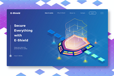 Eshield - Banner & Landing Page app banner branding design development eshield icon illustration landing landing page photo process studio ui ui design ux ux design v webapp website