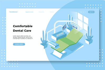 Dental Care - Banner & Landing Page app banner branding dental dental care design development icon landing landing page photo process studio technology ui ui design ux ux design webapp website