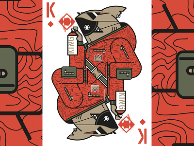 Shark King of Diamonds - HYPEBEAST PLAYING CARDS adobe apparel character fashion flat graffiti hype hypebeast illustrator linear playing cards poker shark street streetwear style swag vector