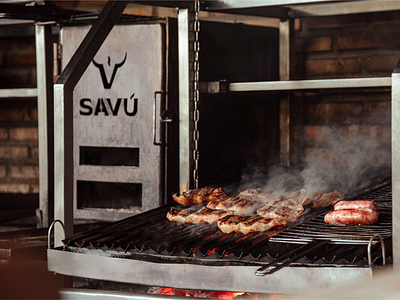 Savú barbecue branding churrasco design fresh fumaça graphic design illustration logo meat parrilla picanha red meat rump steak savu smoke steak steakhouse