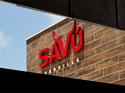 Savú Parrilla 1 barbecue branding bull churrasco design fresh graphic design illustration impressive logo logotype meat outstanding parrilla picanha red meat restaurant rump steak steak steakhouse