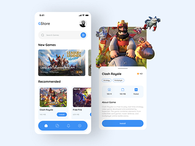 GStore - Game Store Mobile App animation app design game mobileapp store ui ux