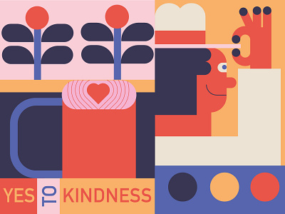 Be kindness! art coffee culture daily design education good goodhabits happy illustration kindness life men mood plants polite poster