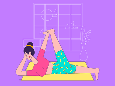 Stretch behance character character design design dribbble flat character flat design flat illustration illustration illustrator procreate sport character sport character design vector vector character vector character design vector illustration yoga character design yoga flat design yoga illustration