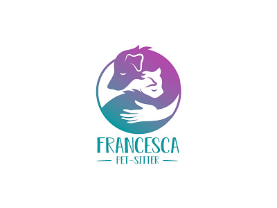 Francesca Pet-Sitter animal cat dog logo love pet round sitter trainer