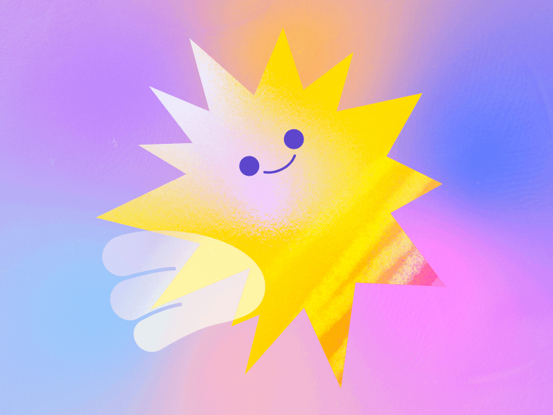 HELLO, SUNNY! animation art character character animation emotion gradient hello illustration mograph motion motion art motiondesign sun texture