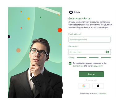 Signup page for a hubfinder application design landingpage loginpage minimal design personalinfo ui uidesign uidesigner uiux