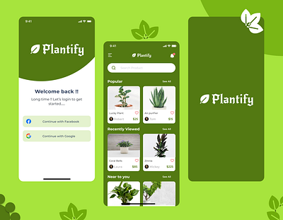 Plantify App Design app design buy plant mobile app plant sell plant uiux web
