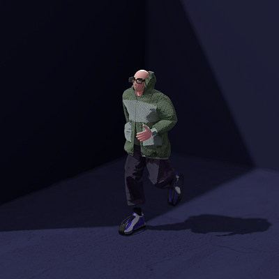Walking digital character 3d 3d illustration character illustration modelling redshift rendering