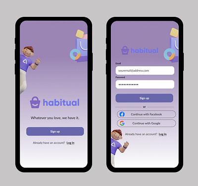 DAY 1: Sign Up Page #DAILYUI 3d dailyui ui