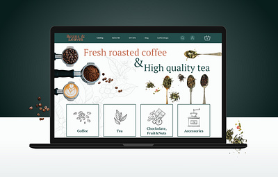 Coffee online store adobe photoshop coffee design e commerce figma online store tea ui ux web design
