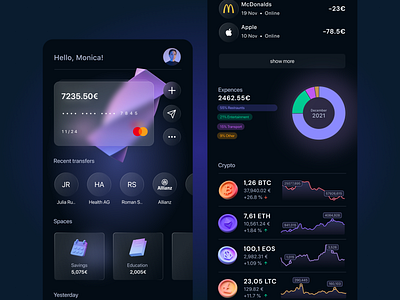 BankApp concept android bank bank app bitcoin coin crypto figma ios nft ui ux