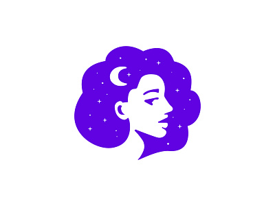 Night Sky Woman Logo beauty beauty logo branding design for sale graphic design hair hair logo hair salon illustration lady logo logo design logo for sale logofolio logoground minimal minimal logo woman woman logo