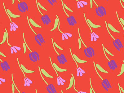 Tulips design flat flowers graphic design illustration pattern vector